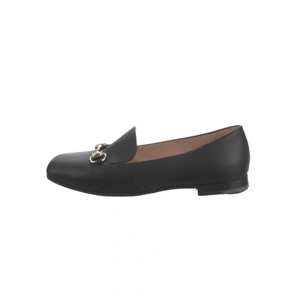 Gucci Black Leather Loafers with Silver Accent Gucci Horsebit Loafers  main image 2